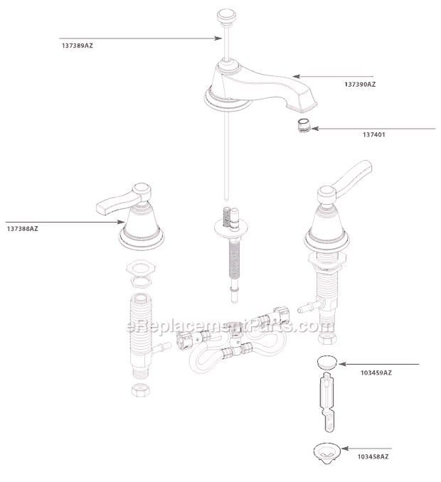 Moen TS6205AZ Bathroom Faucet Page A Diagram