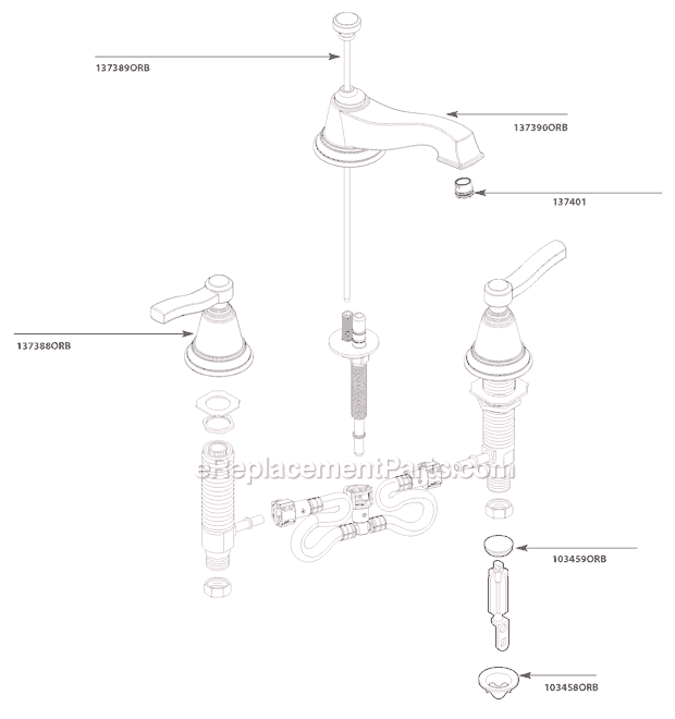 Moen TS6205ORB Bathroom Faucet Page A Diagram