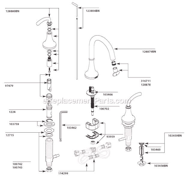 Moen TS6520BN Bathroom Faucet Page A Diagram