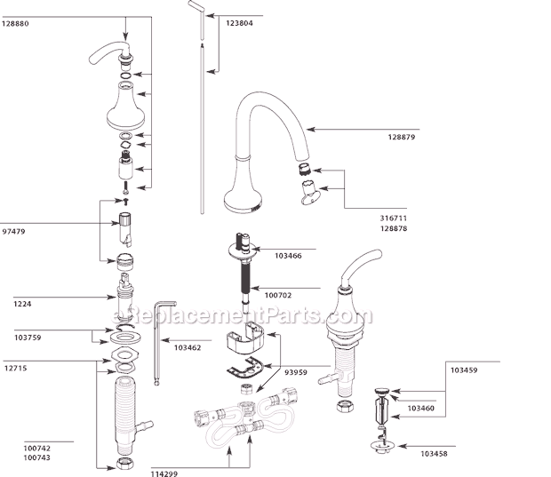 Moen TS6520 Bathroom Faucet Page A Diagram