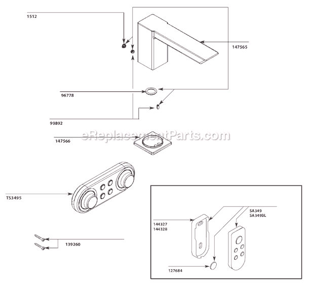 Moen TS9031 Tub and Shower Faucet Page A Diagram