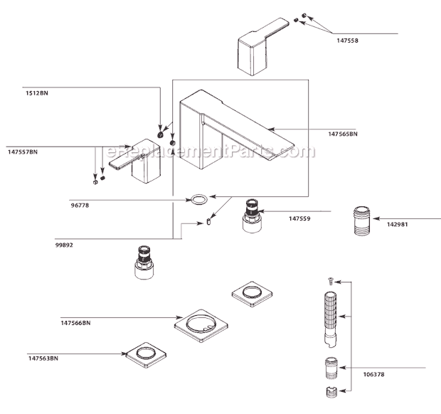 Moen TS903BN Tub and Shower Faucet Page A Diagram
