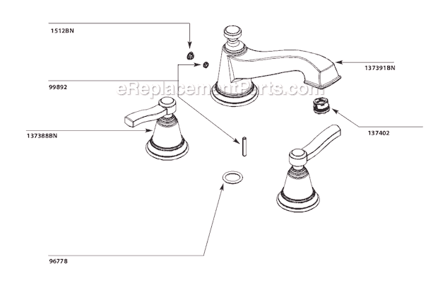 Moen TS923BN Tub and Shower Faucet Page A Diagram