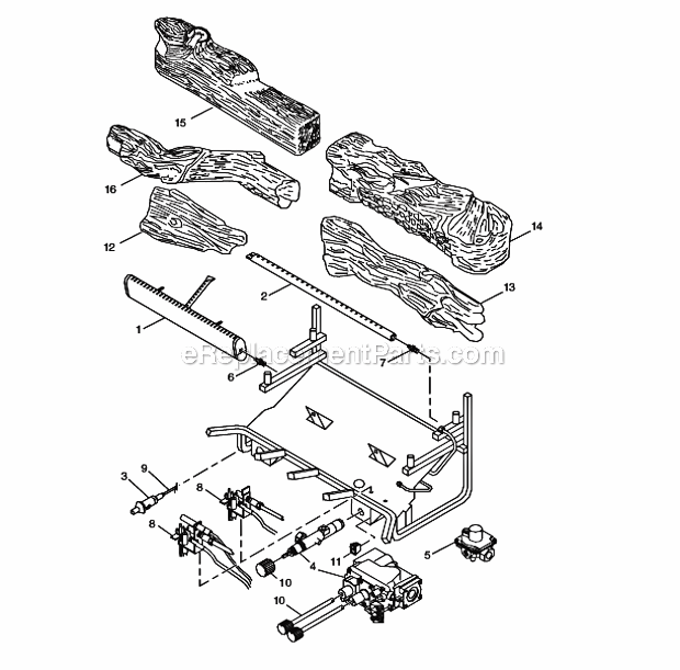 Monessen DLX18 (Propane) Unvented Gas Log Heater Page A Diagram
