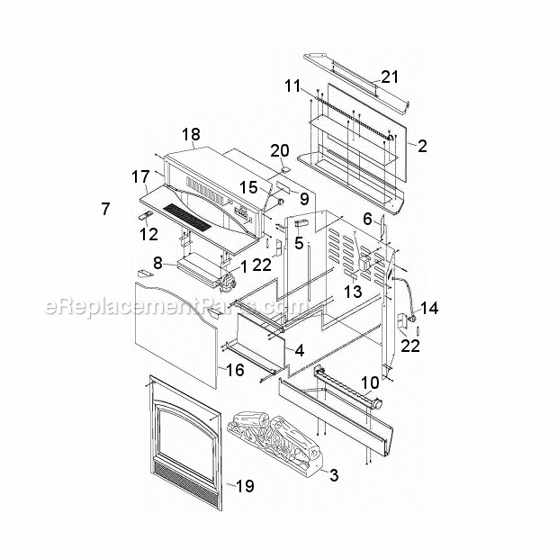 Monessen WEF33 Electric Fireplace Insert Page A Diagram