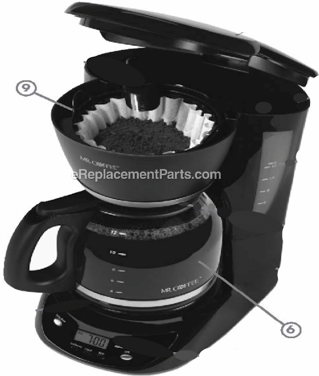 Mr. Coffee BVMC-CHX23 12 Cup Coffee Maker Page A Diagram