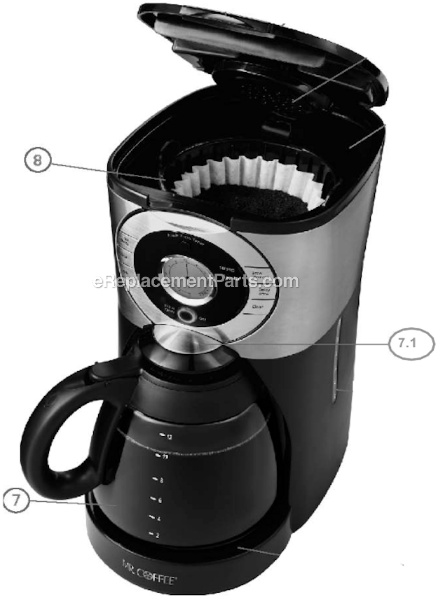 Mr. Coffee BVMC-EJX37 Coffee Maker Page A Diagram