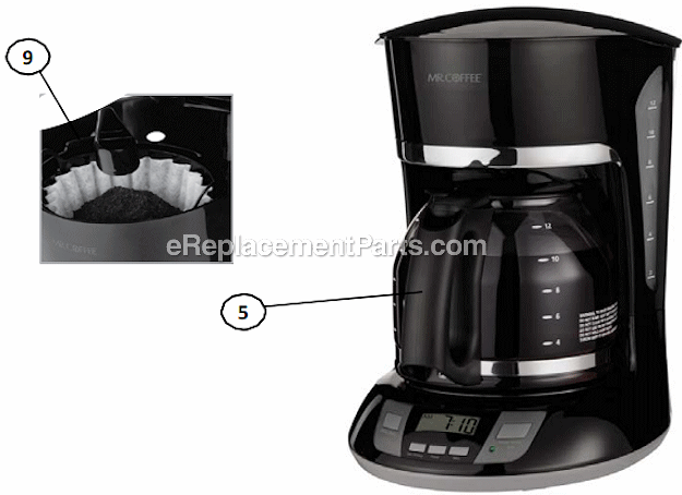 Mr. Coffee BVMC-MVX23 12 Cup Coffee Maker Page A Diagram