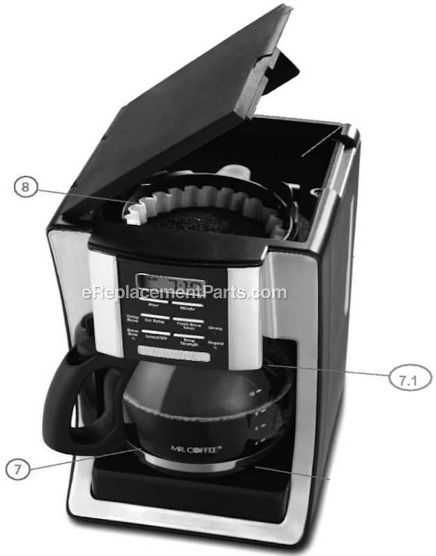 Mr. Coffee BVMC-SJX23 Coffee Maker Page A Diagram