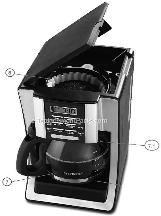 Mr. Coffee BVMC-SJX33GT Coffee Maker Page A Diagram