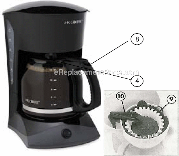 Mr. Coffee CG13 Coffee Maker Page A Diagram