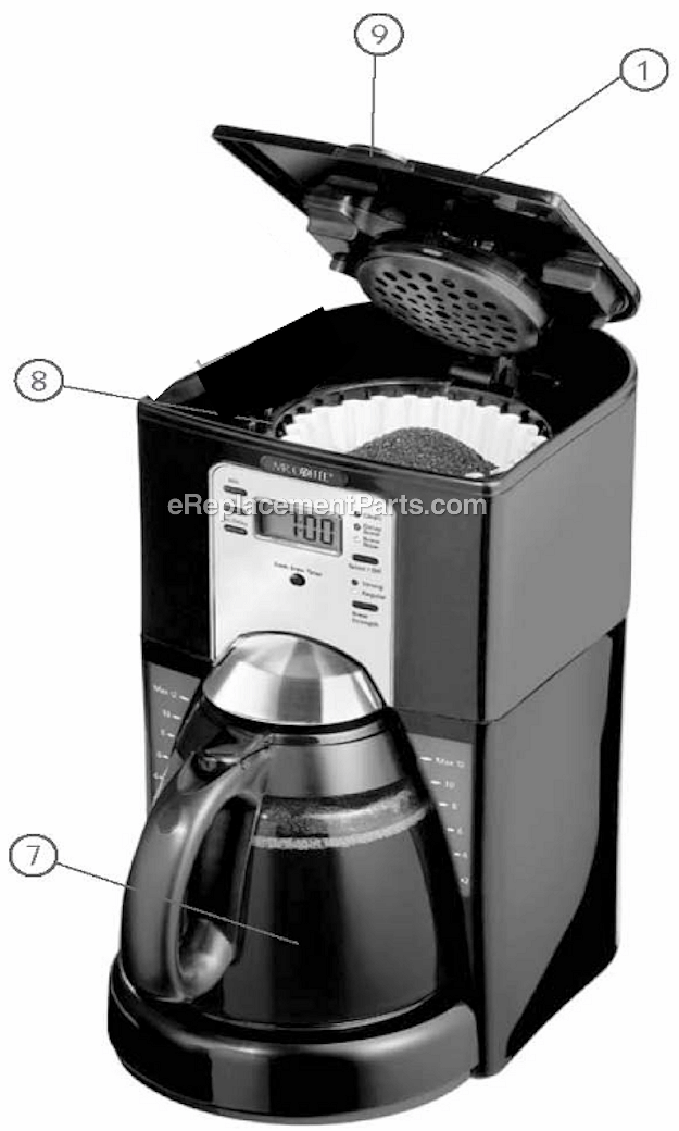 Mr. Coffee FTXSS43GTF-1NP 12 Cup Coffee Maker Page A Diagram
