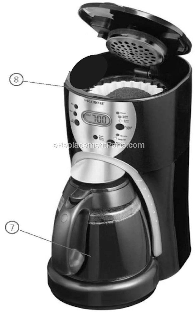 Mr. Coffee ISS13BP 12 Cup Coffee Maker Page A Diagram