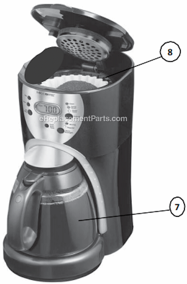 Mr. Coffee ISX43-1NP Coffee Maker Page A Diagram
