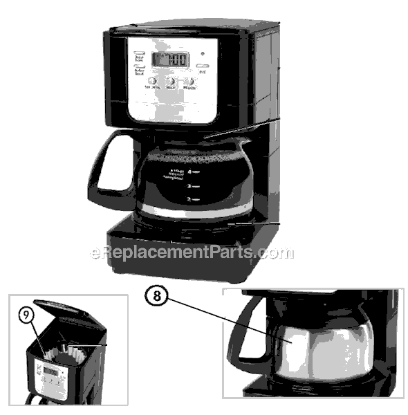 Mr. Coffee JWX9 Coffee Maker Page A Diagram