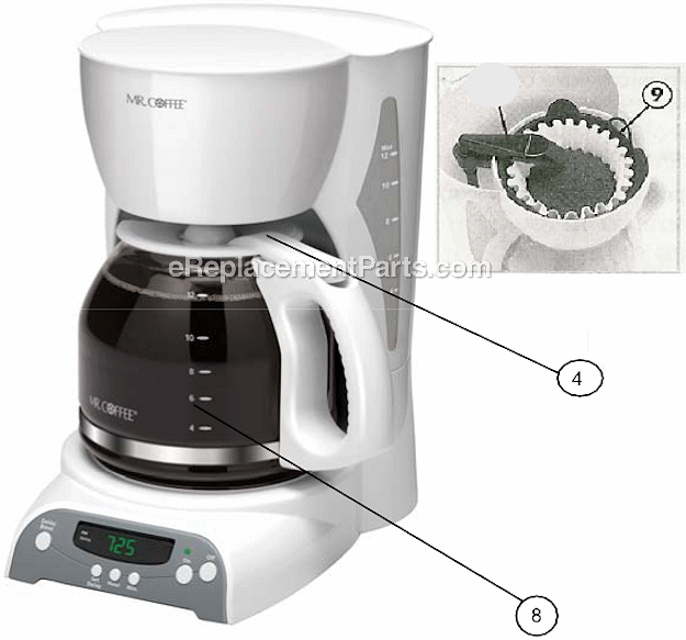 Mr. Coffee SKX26 Coffee Maker Page A Diagram