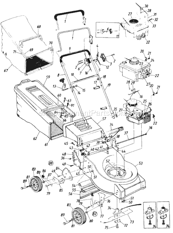 MTD 050R032 (1988) Lawn Mower Page A Diagram