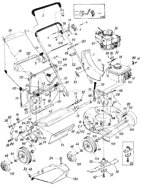MTD 118-109R401 (1988) Lawn Mower Page A Diagram