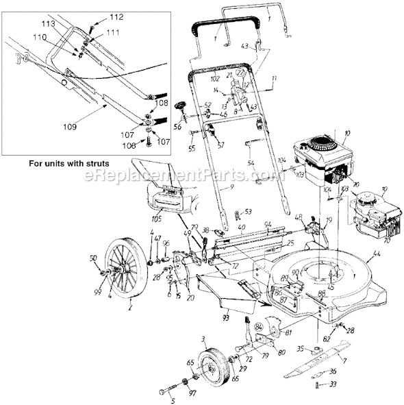 Yard Machines 11A-506F372 (1998) Push Walk-Behind Mower Page A Diagram