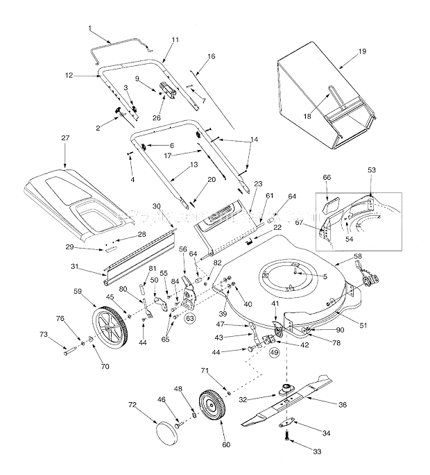MTD 11A-589S713 21In. Rear Discharge Rotary Mower Wheel_Assembly Diagram