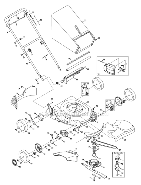 MTD 12A-469S204 (2009) Self-Propelled Walk-Behind Mower Page A Diagram