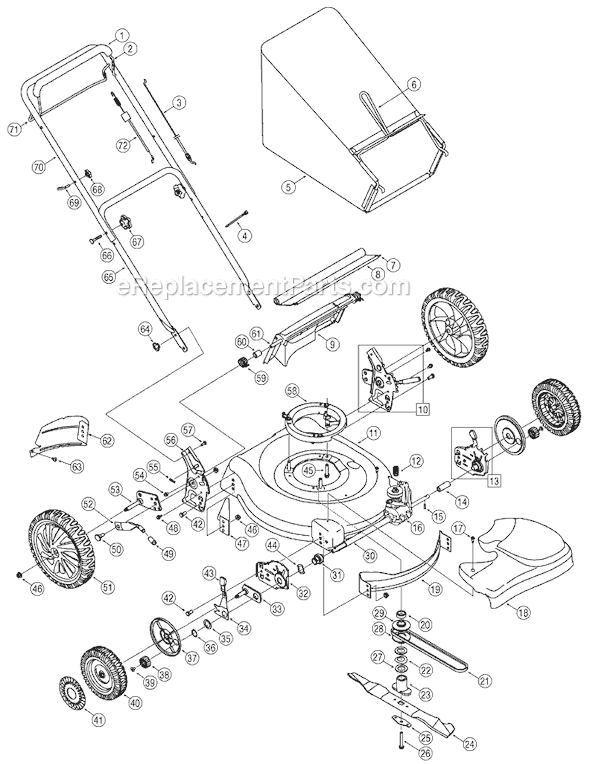 MTD Pro 12A-559Q795 (2006) Walk-Behind Mower Page A Diagram