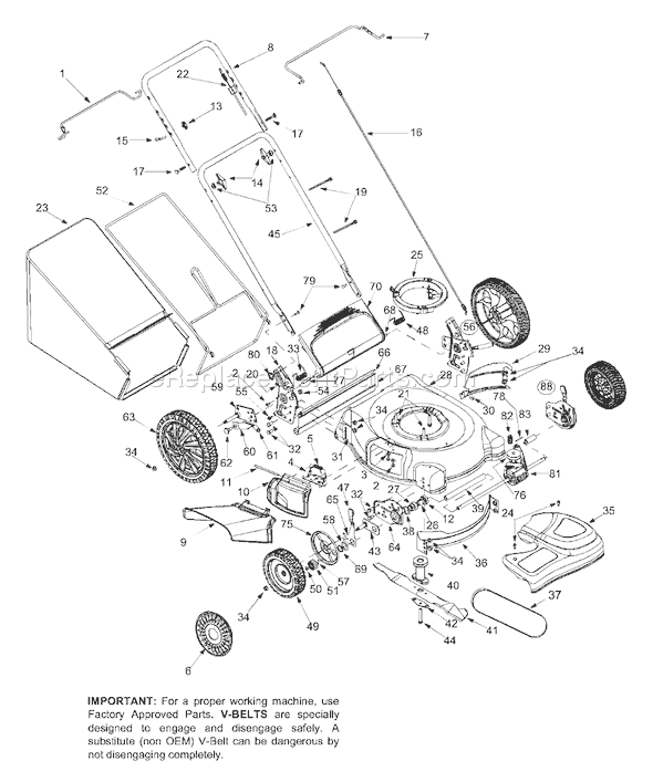 Yard Man 12A-569P701 (2004) Lawn Mower Page A Diagram