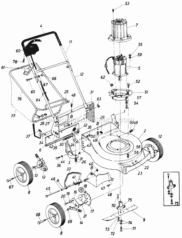 MTD 185-312-000 (1985) Lawn Mower Parts Diagram