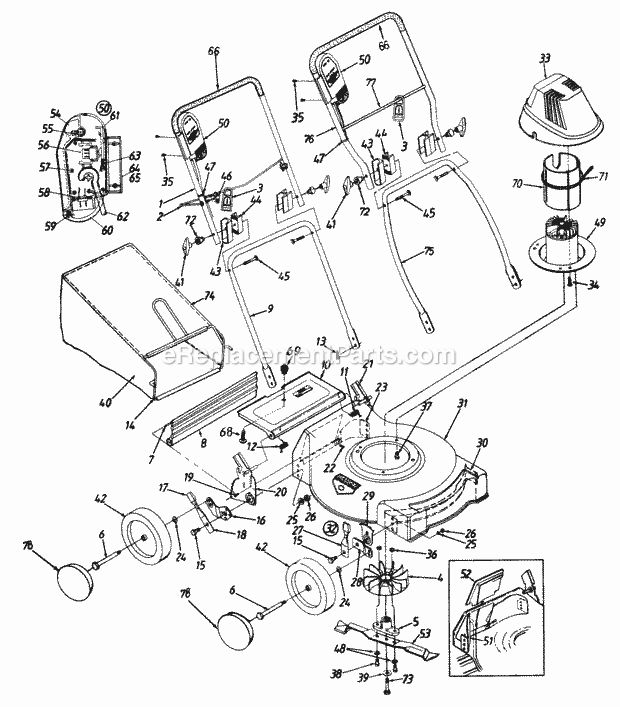 MTD 185-387-129 (1995) Lawn Mower General_Assembly Diagram