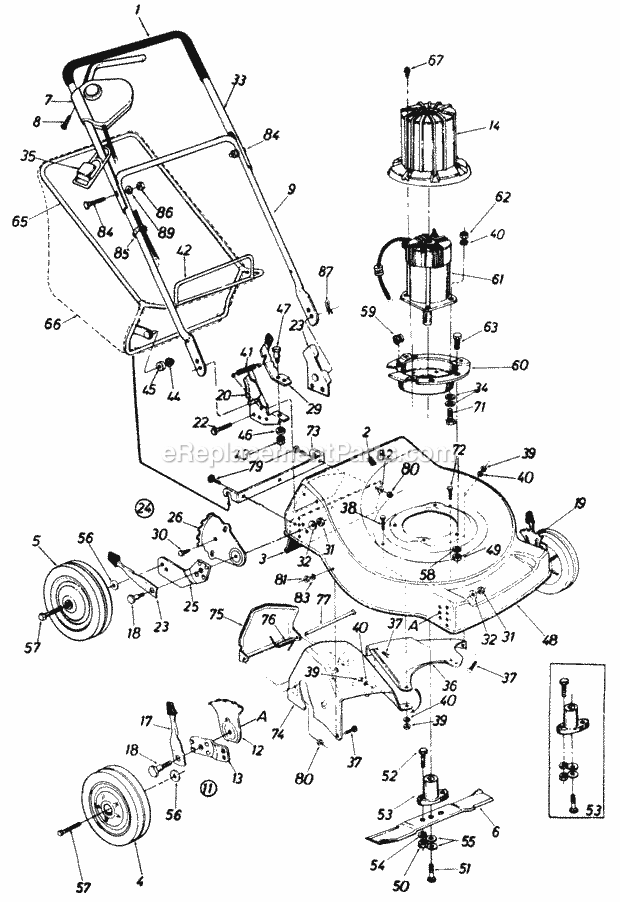 MTD 187-302-000 (1987) Lawn Mower Parts Diagram