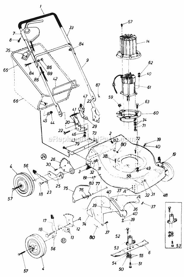 MTD 188-302-000 (1988) Lawn Mower Parts Diagram