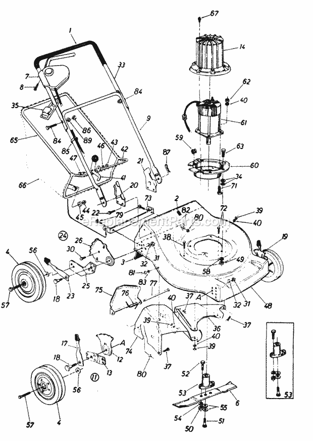 MTD 189-302-000 (1989) Lawn Mower Parts Diagram