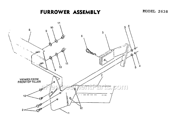 Troy-Bilt 2638 Furrower Assembly Page A Diagram