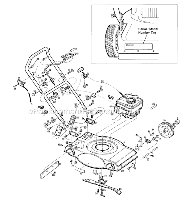 Troy-Bilt 8624R (S/N B320100101-B320199999) 3.5HP-20" Push Mulching Mower Page A Diagram