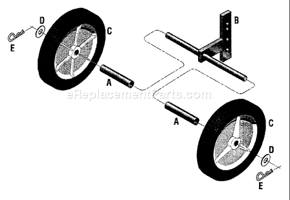 Troy-Bilt H216454 Wheel Page A Diagram