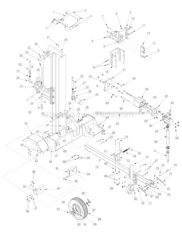 Troy-Bilt LS33T (2005-2) Log Splitter Page A Diagram