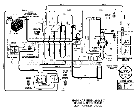 Murray Mower Wiring Diagram from www.ereplacementparts.com
