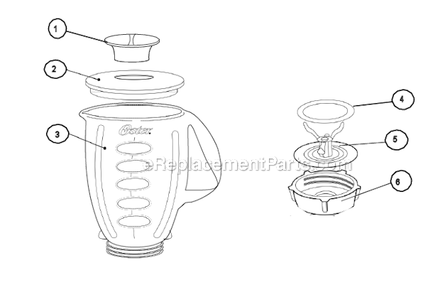 Oster 006830-000-000 10-Speed Blender Page A Diagram