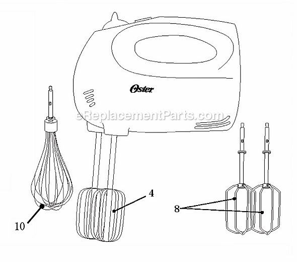 Oster 2529 Hand Mixer w/ Case Page A Diagram