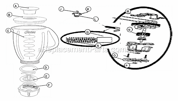 Oster 4242 2 Speed Blender Page A Diagram