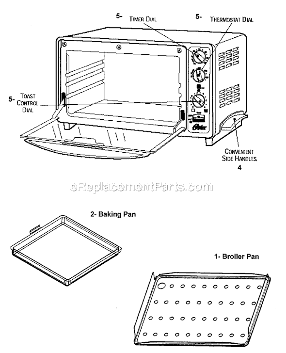 Oster 6209 Toaster Oven Page A Diagram