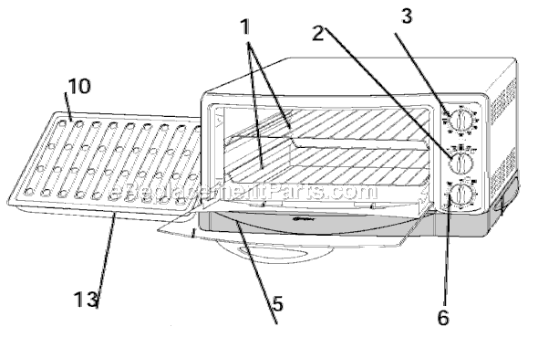 Oster 6265 Toaster Oven Page A Diagram