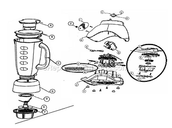 Oster 6836-075 12 Speed Blender Page A Diagram