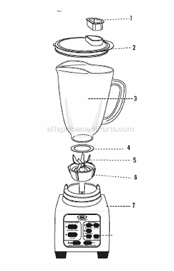 Oster BRLY07-Z 7 Speed Blender Page A Diagram