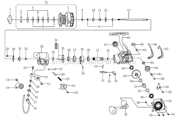 Pflueger 6930 President Spinning Reel Page A Diagram