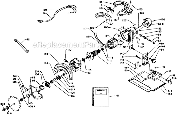 Porter Cable 315 Type 1 Rockwell Circular Saw Page A Diagram