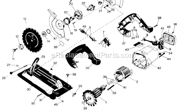 Black and Decker 7381 (Type 2) 2 HP Circular Saw Page A Diagram