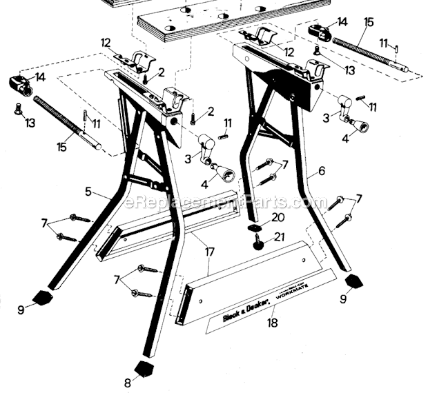 Black and Decker 79-003 (Type 1) Workmate Page A Diagram