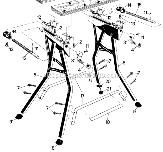 Black and Decker 79-003 (Type 2) Workmate Page A Diagram