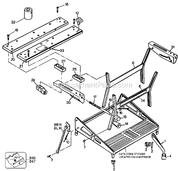 Black and Decker 79-032 (Type 6) Workmate 200 Work Center Page A Diagram